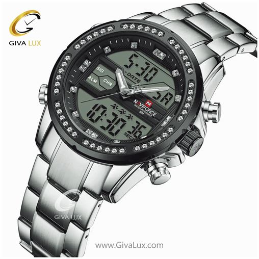 ساعت مچی مردانه بند فلزی دو زمانه ناوی فورس مدل NF9190 91901 (2).jpg